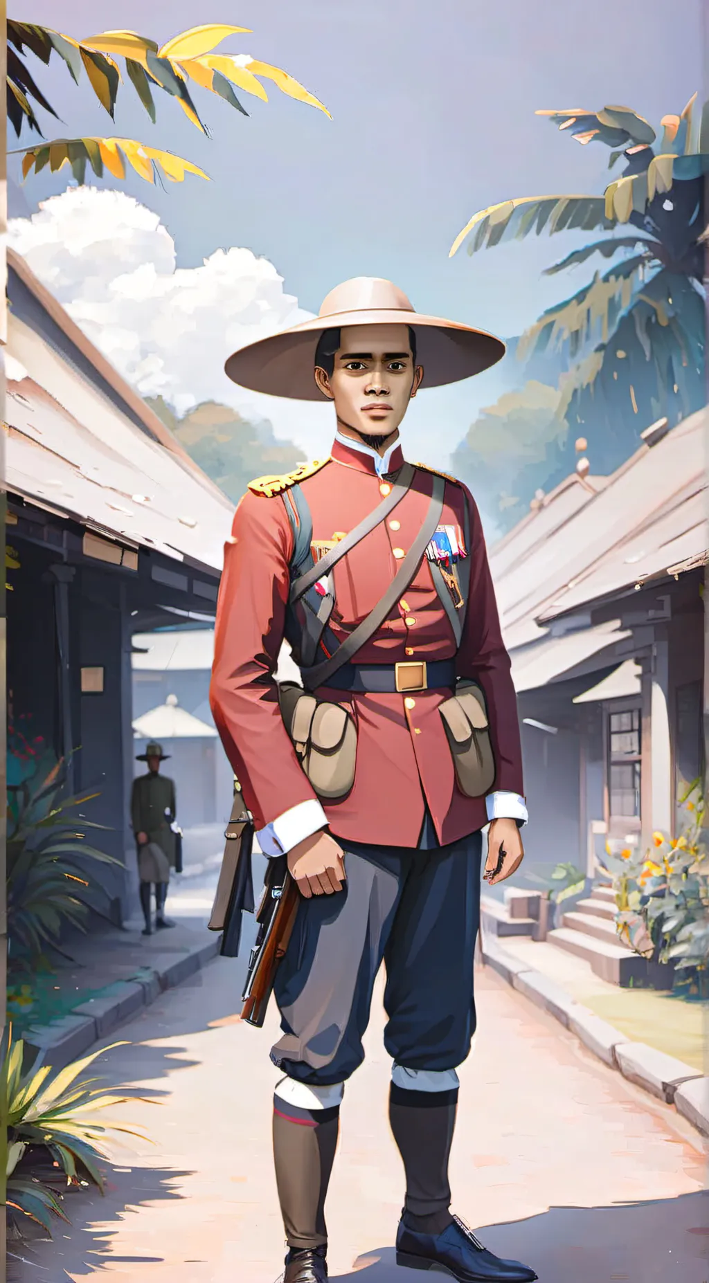 ai character:  Filipino Soldier background