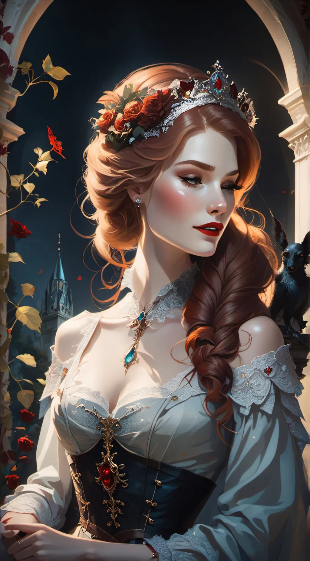 ai character: rose background