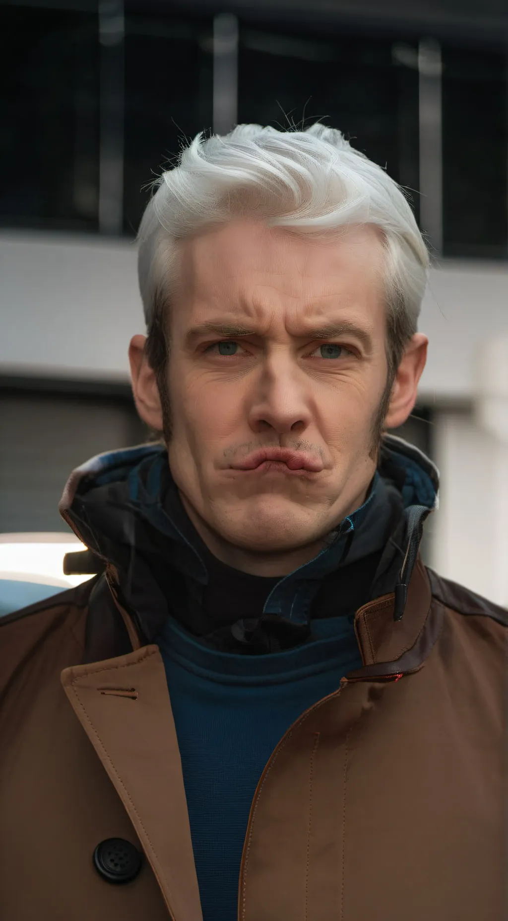 ai character: weird ugly guy background