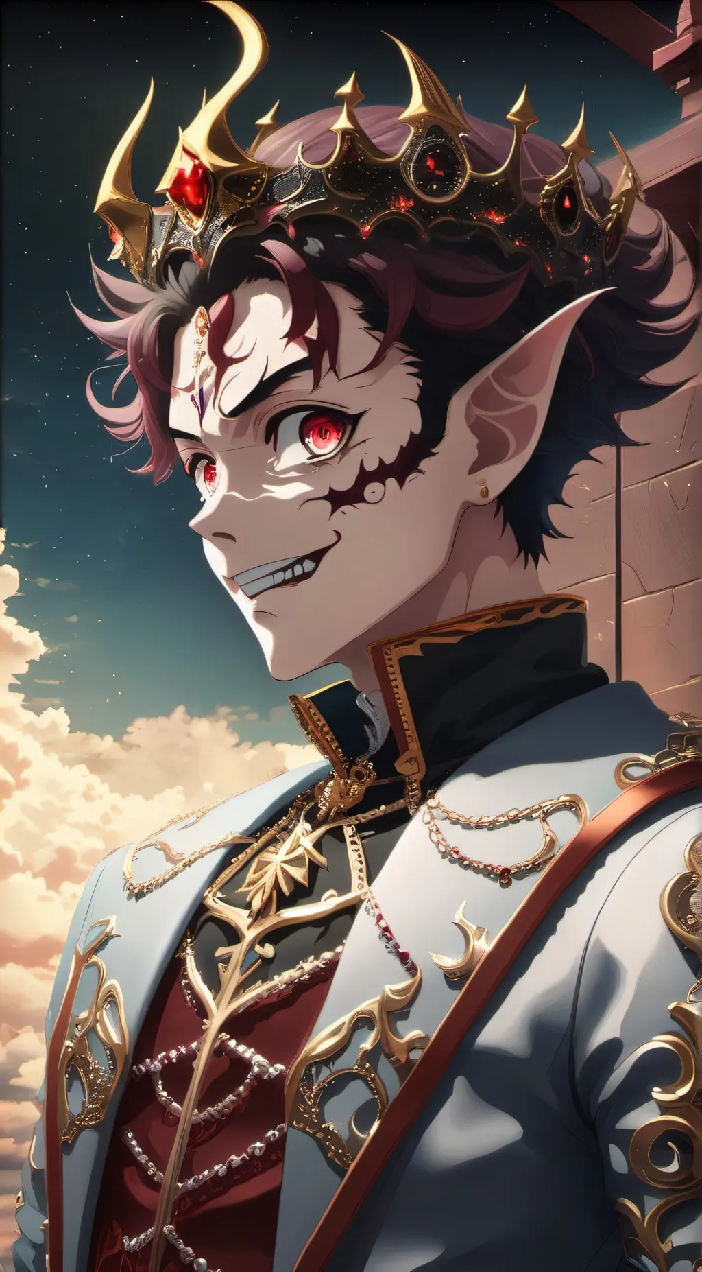 ai character: Demon king tanjiro background