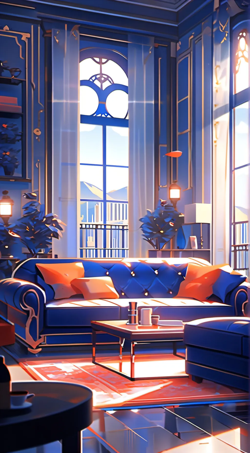 ai character: A Rich Couch  background