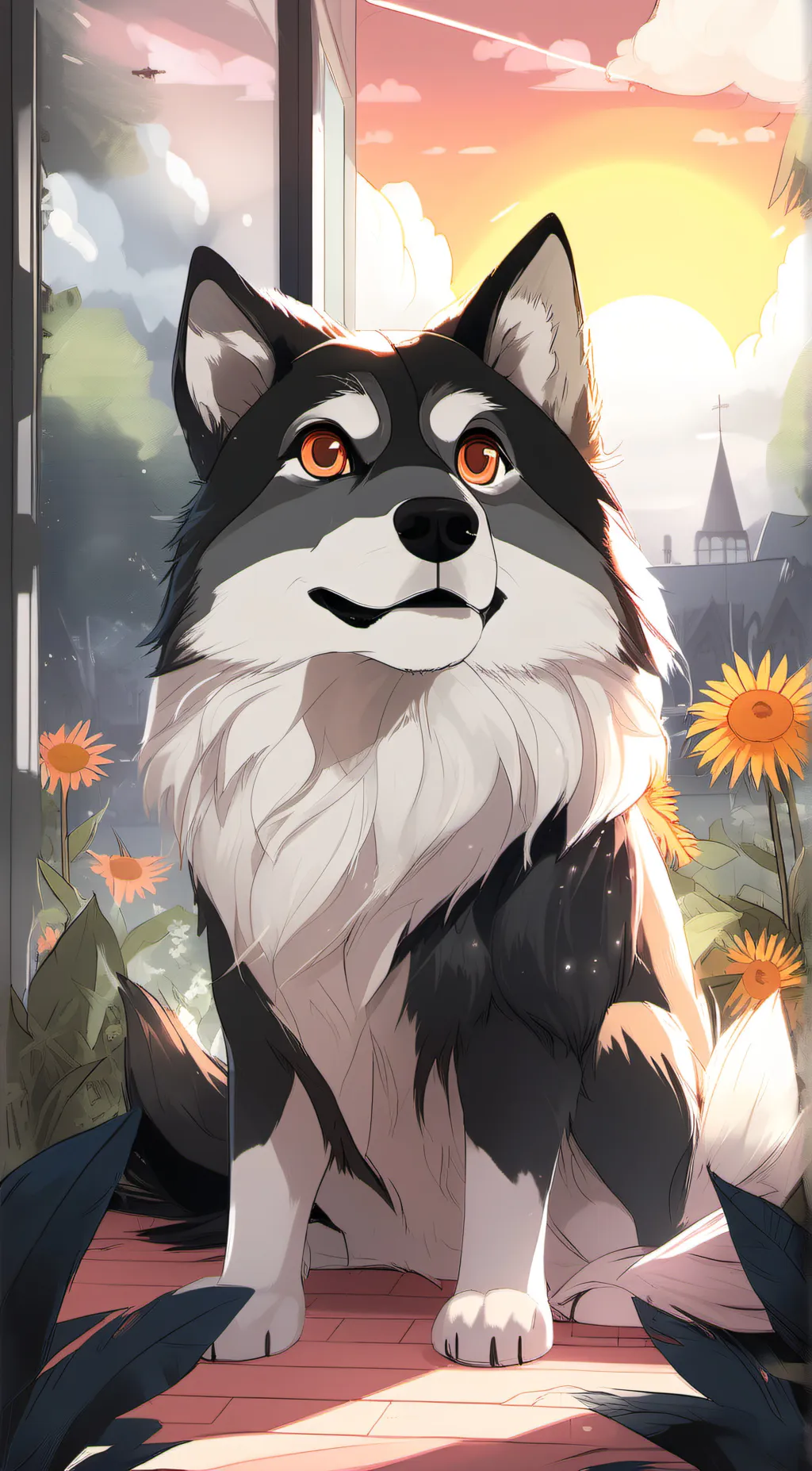 ai character: cute dog background