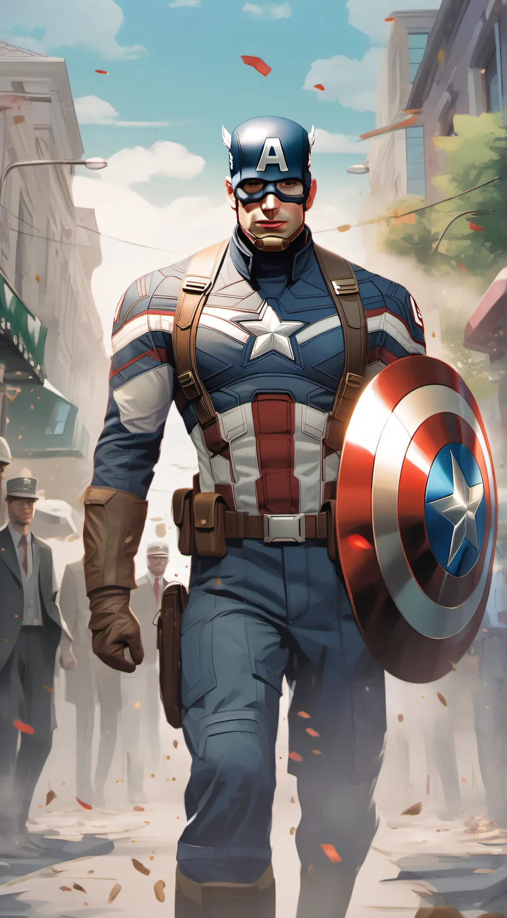 ai character: Captain America background
