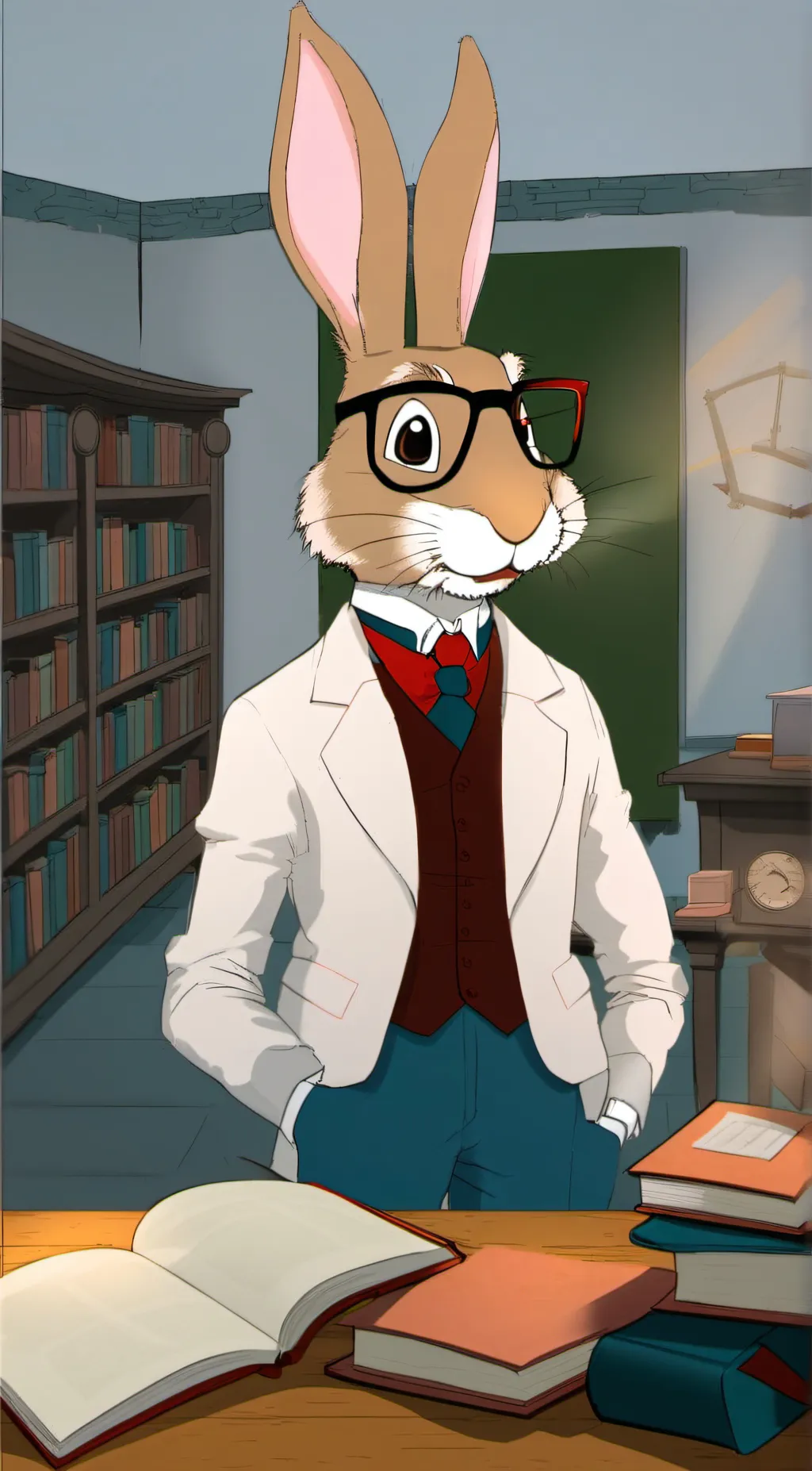 ai character: professor pumpkin background