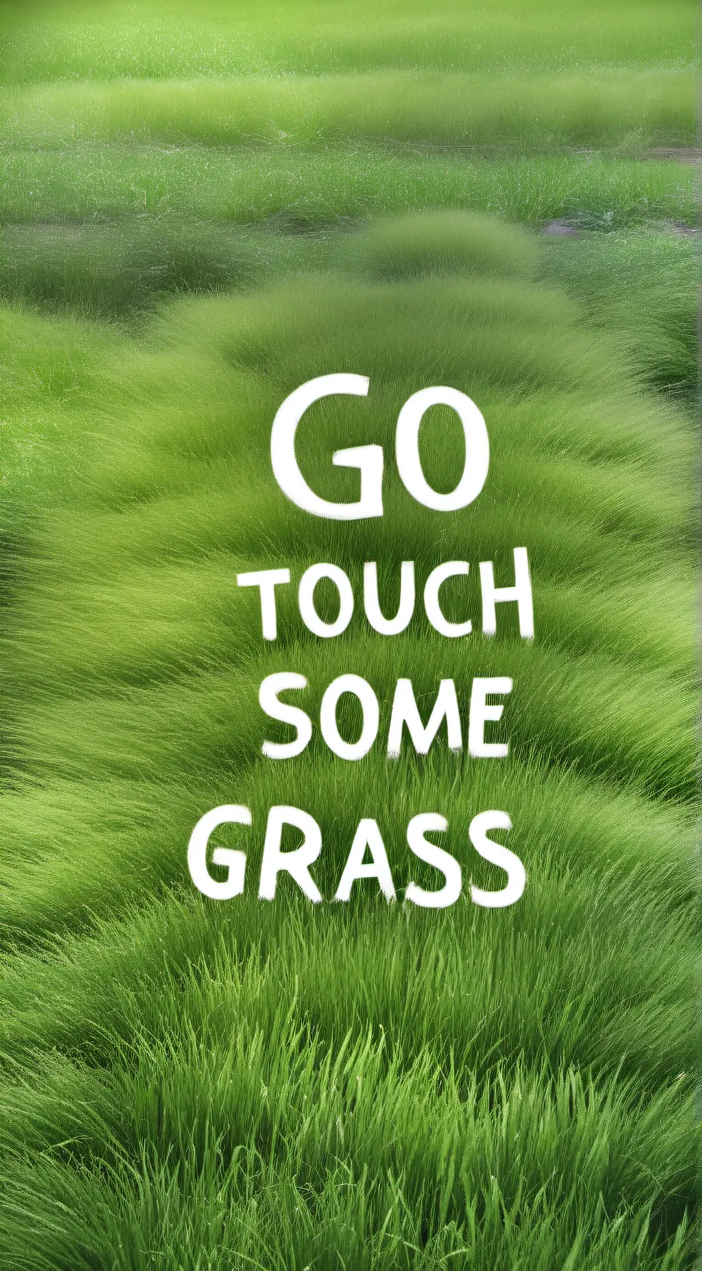 ai character: Go touch some gras background