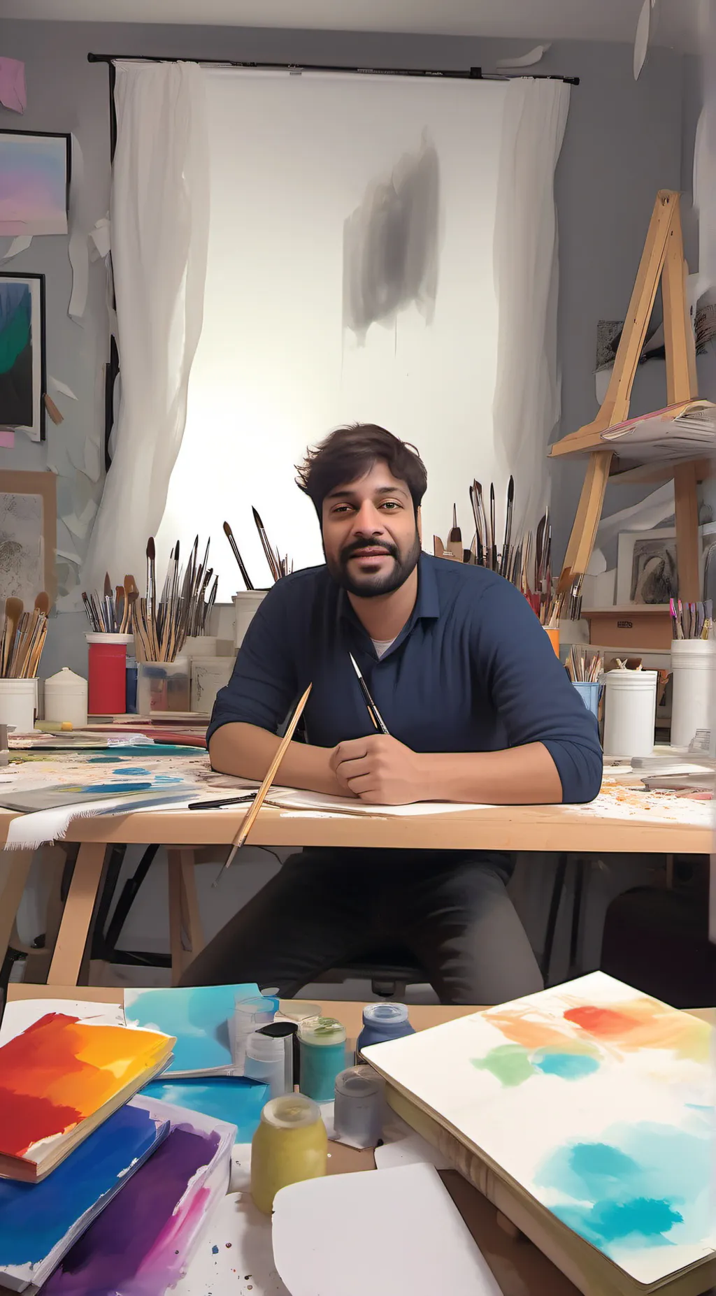 ai character: Ladi Brar  background