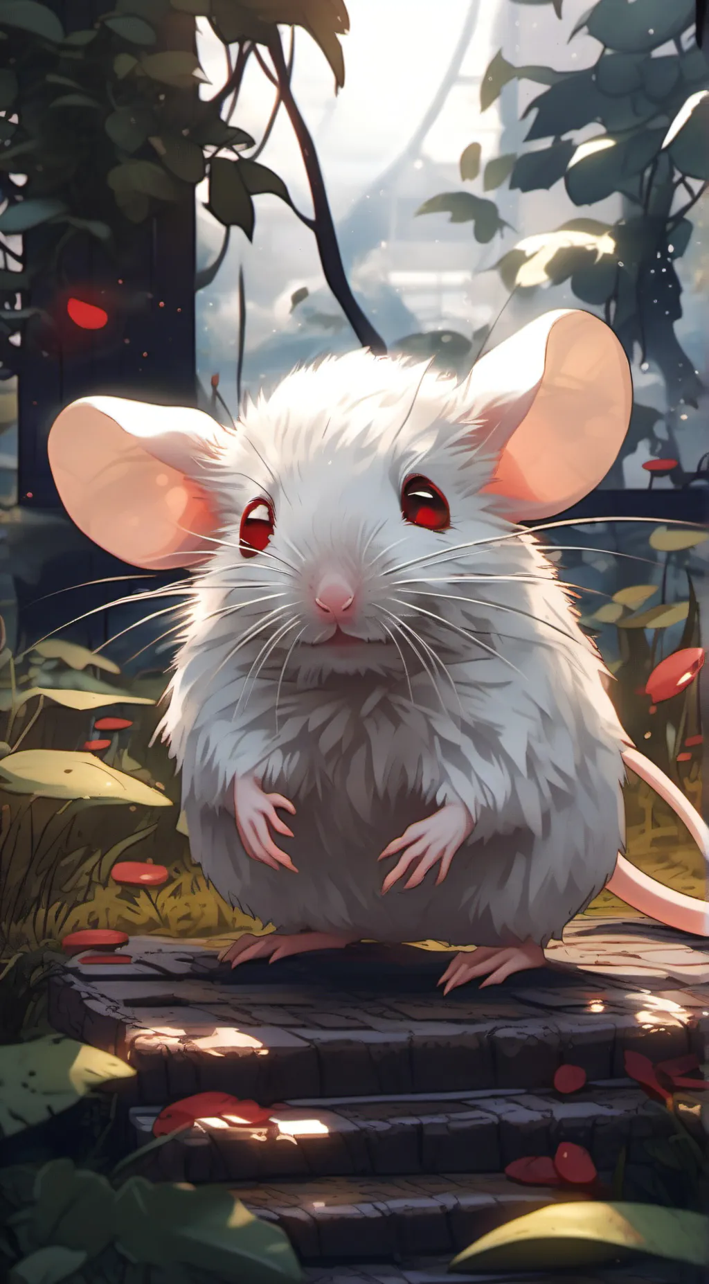 ai character: snowy background