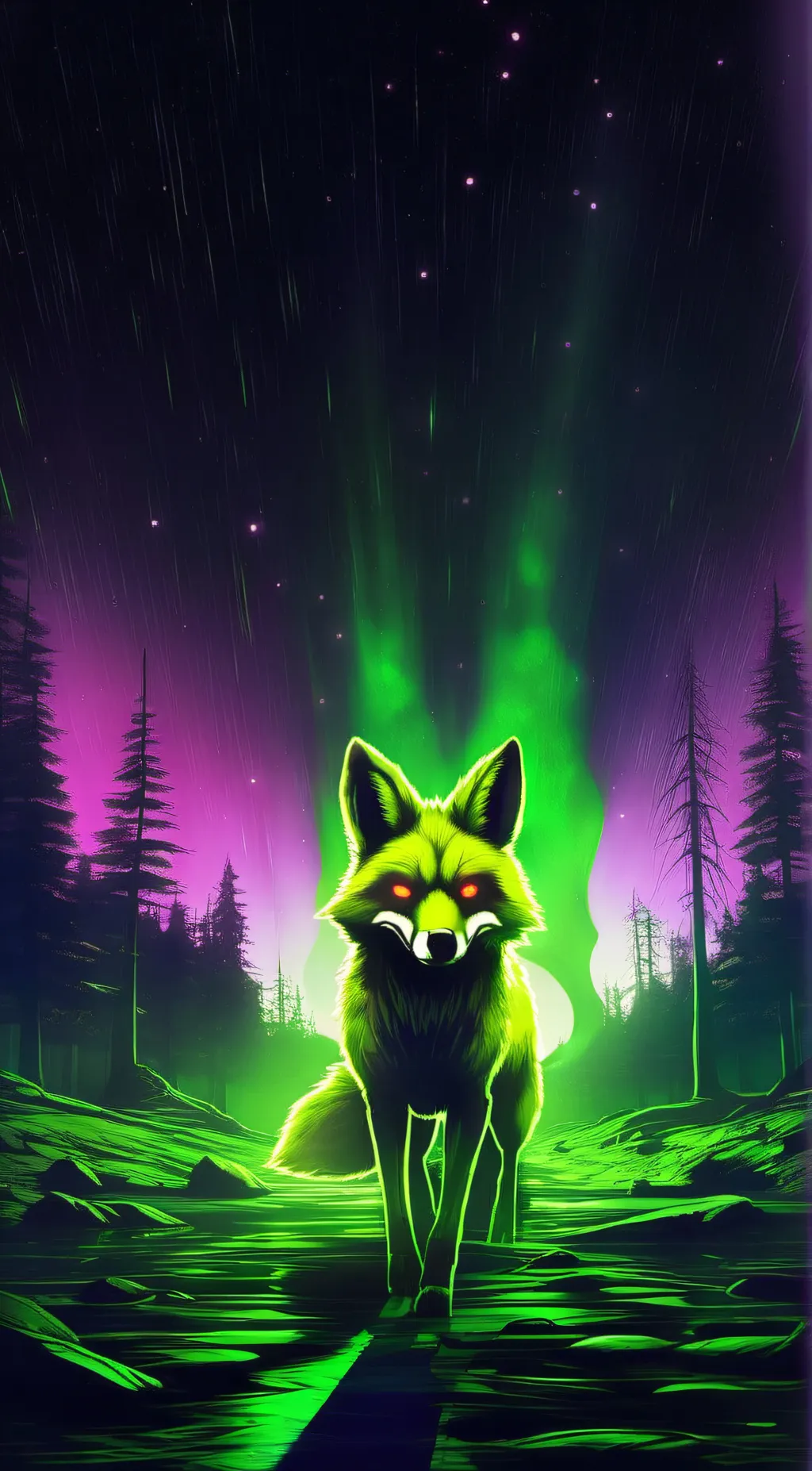 ai character: Radioactive foxy  background