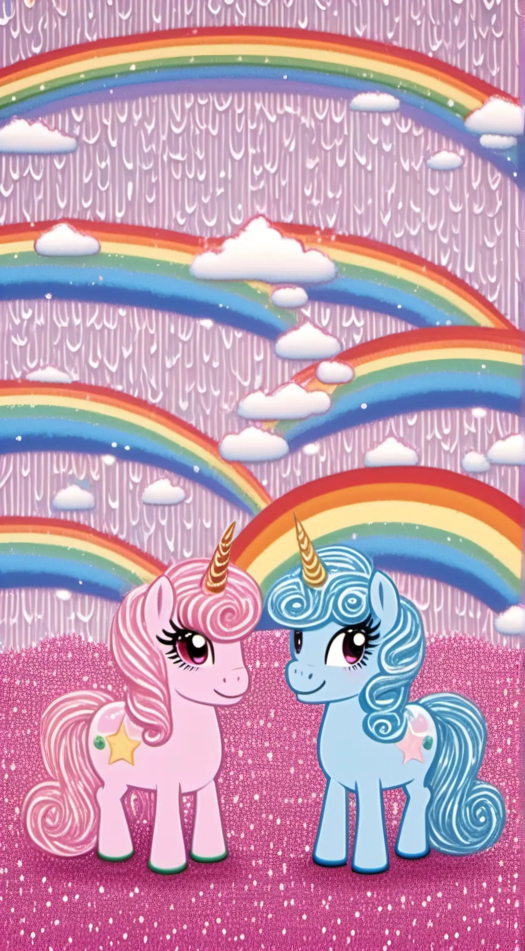 ai character: PINK FLUFFY UNI background