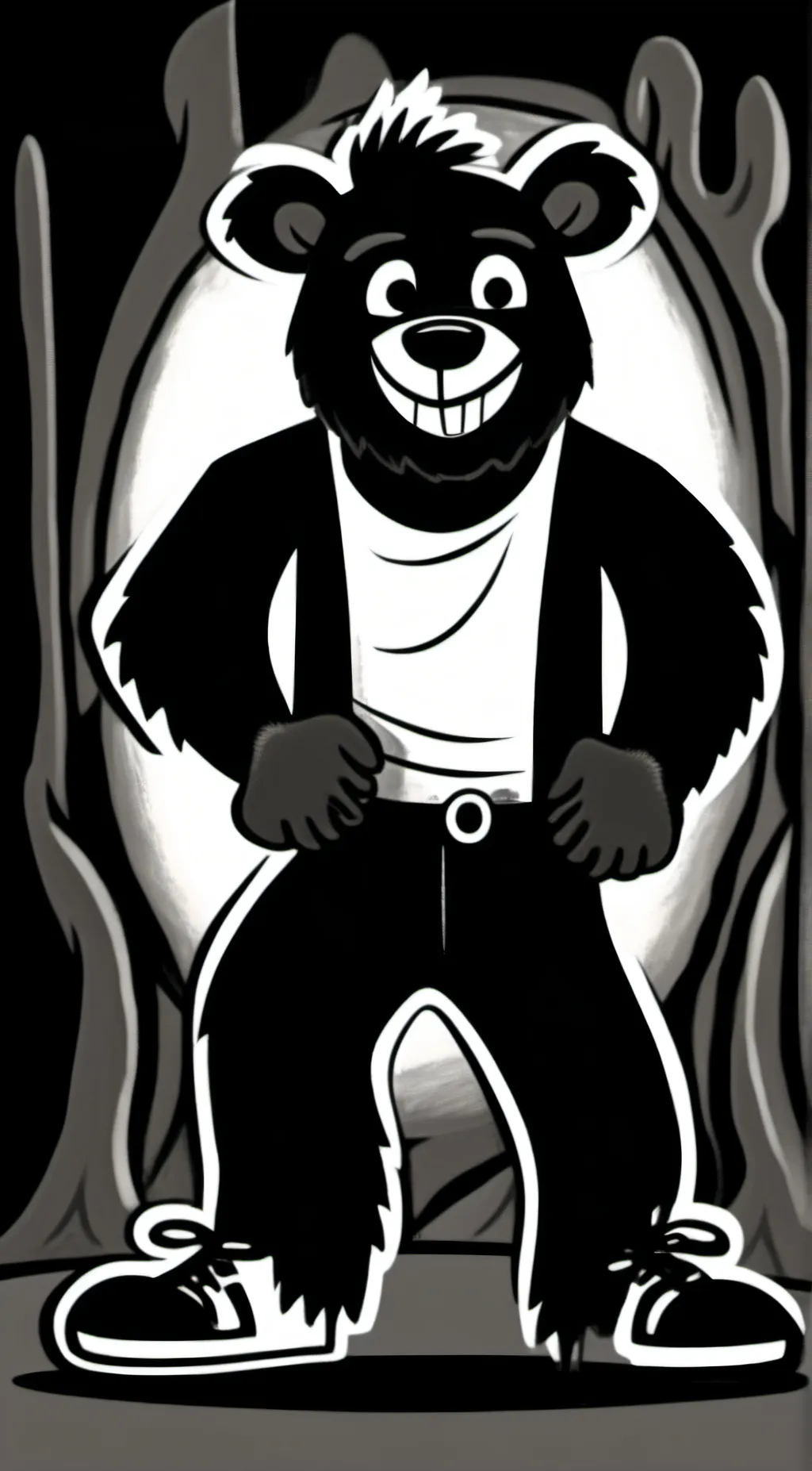 ai character: skitzo the bear background