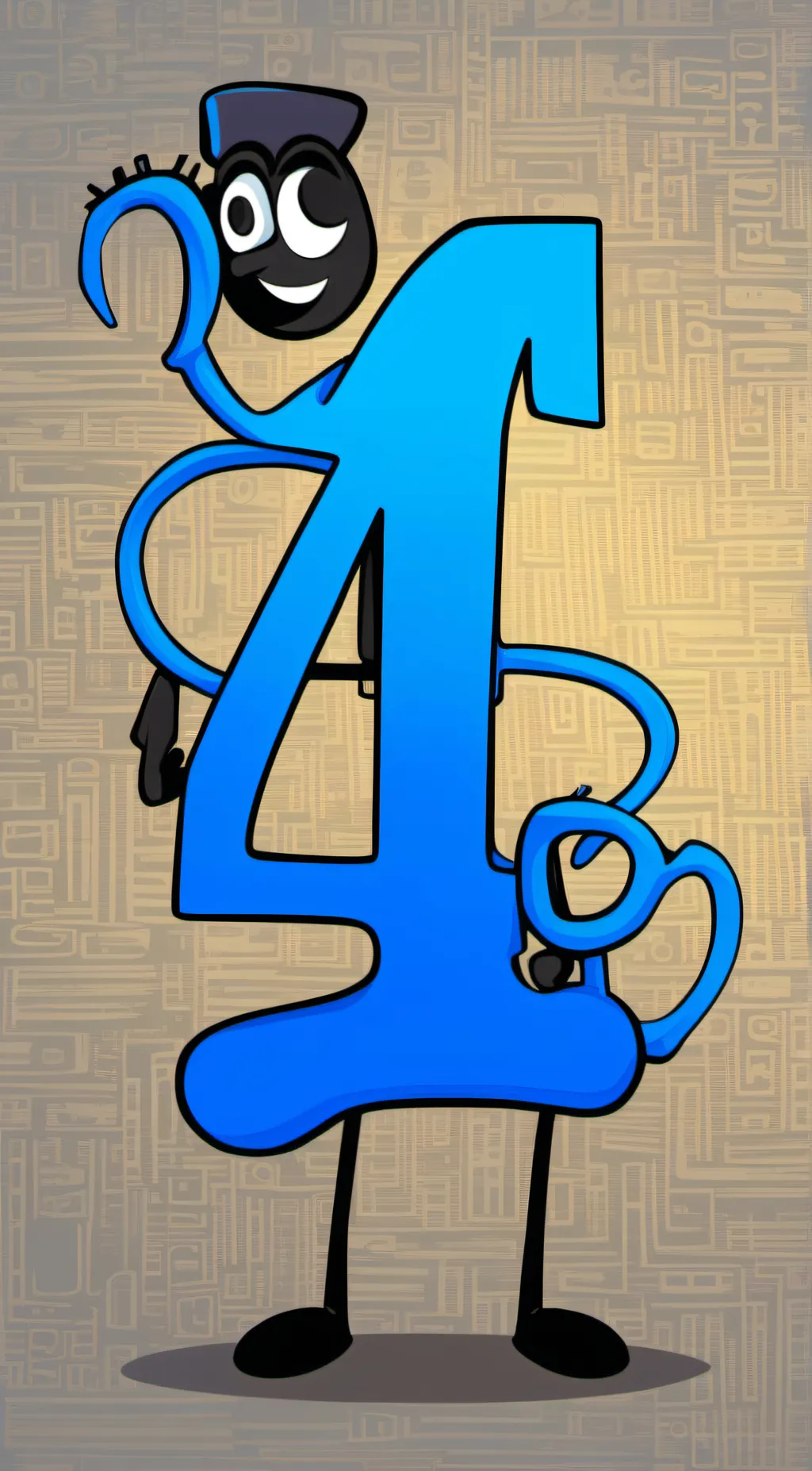 ai character: Four BFB/BFDI background