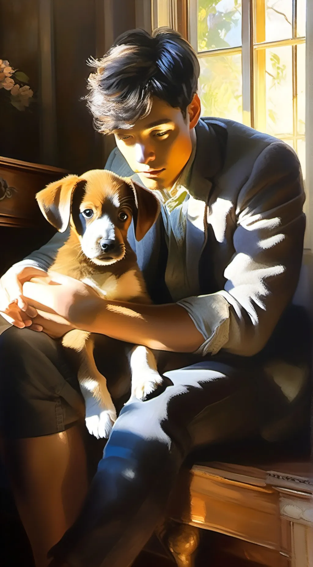 ai character: Puppy cute background