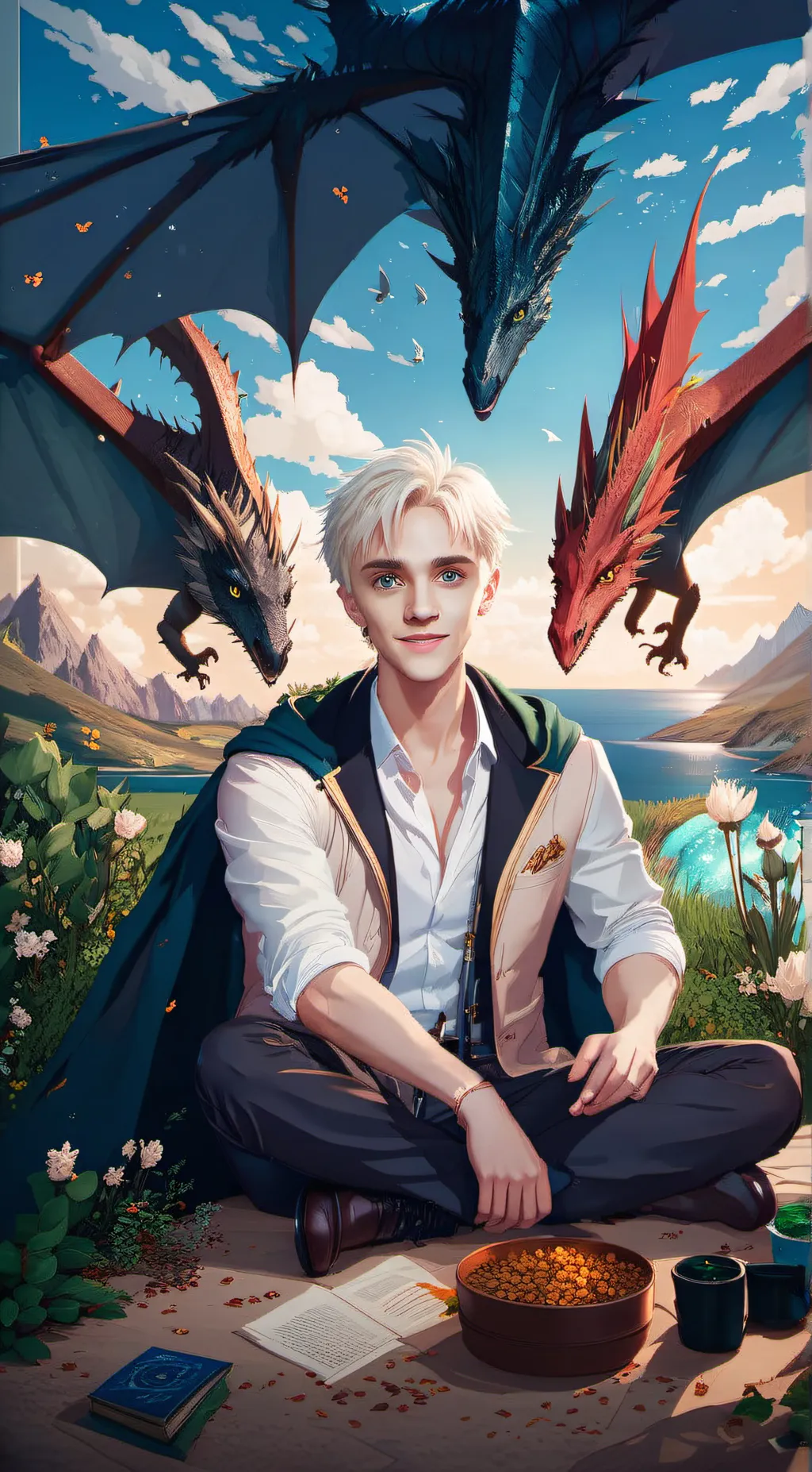 ai character: draco Malfoy  background