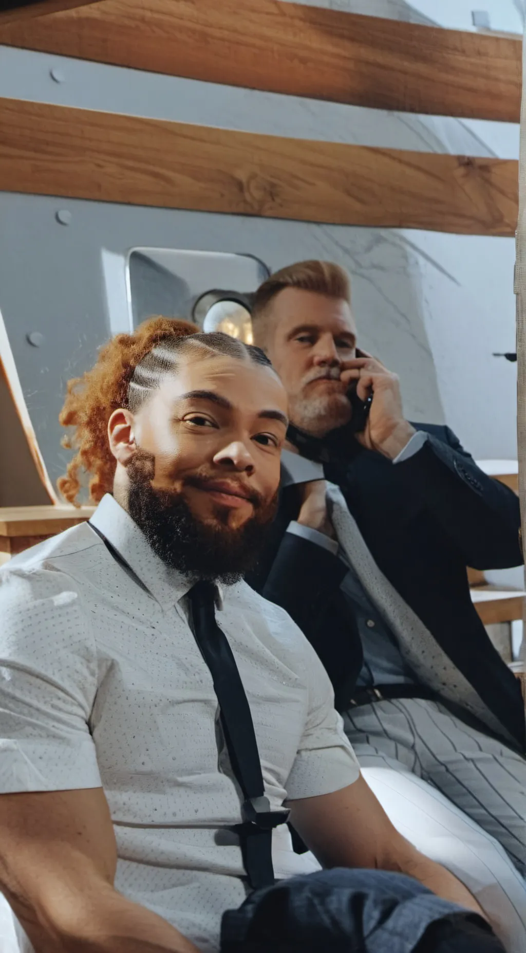 ai character: John and Ryan  background