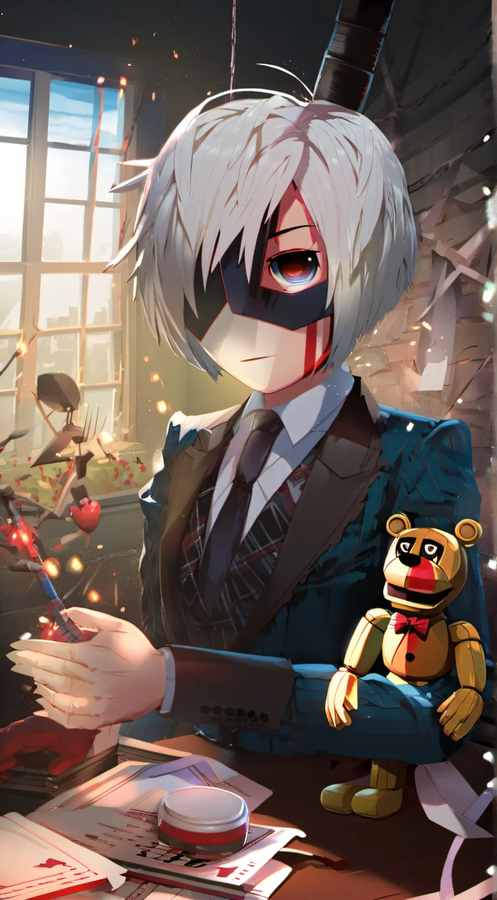 ai character: fnaf puppet  background