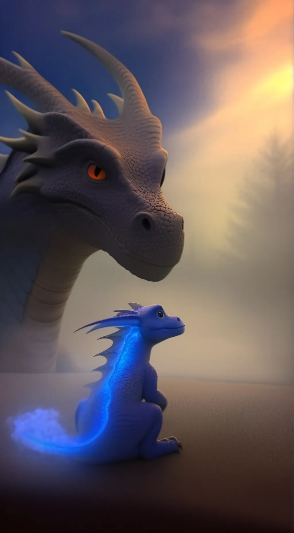 ai character: blue flame background