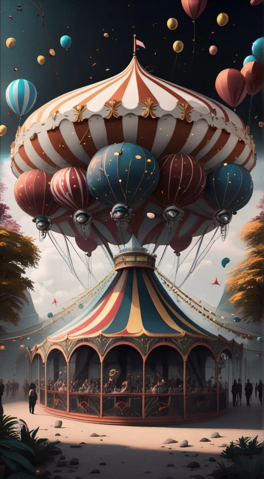 ai character: digital circus background