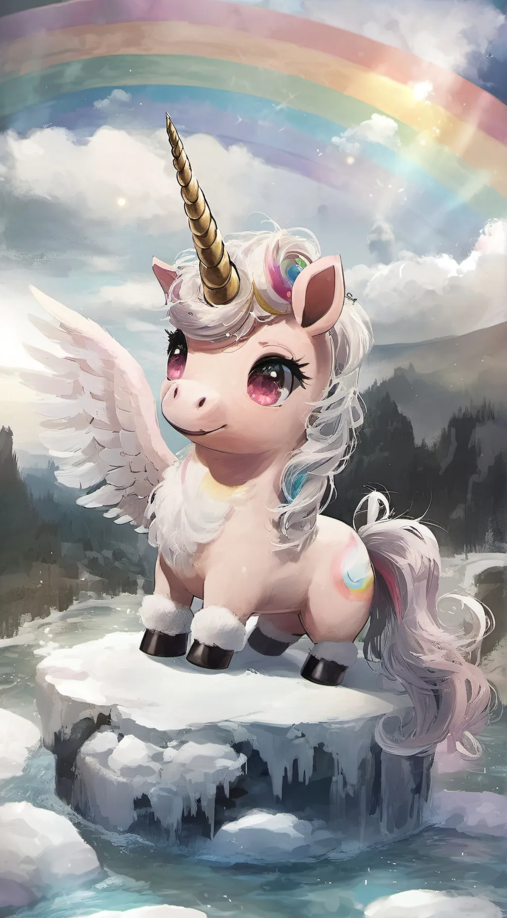 ai character: big fat unicorn background