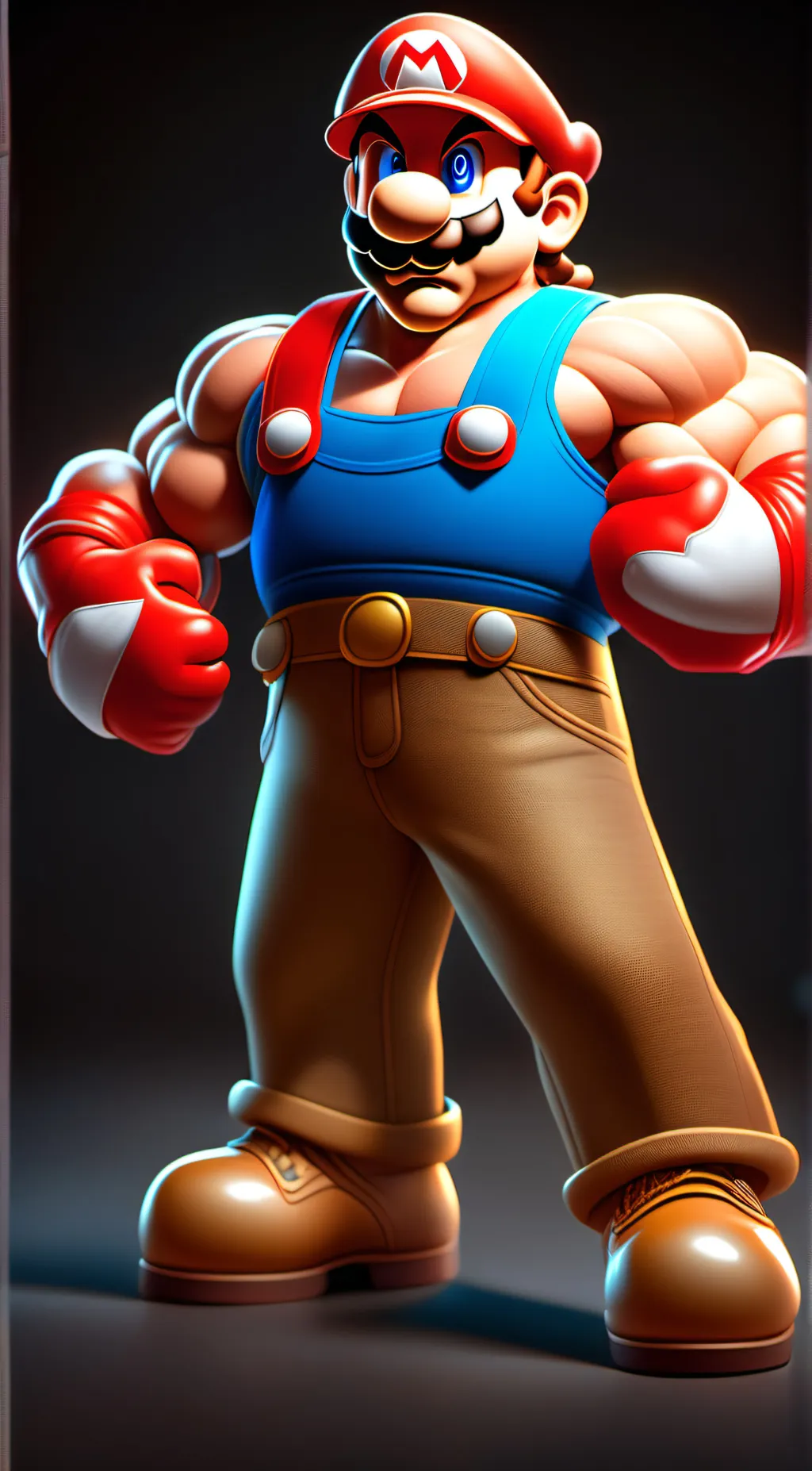 ai character: Bodybuilder Mario background