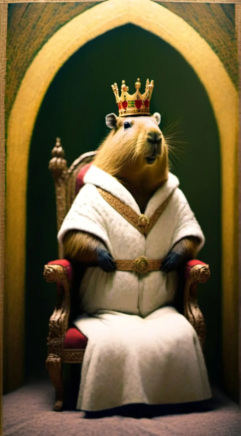 ai character: capybara king background