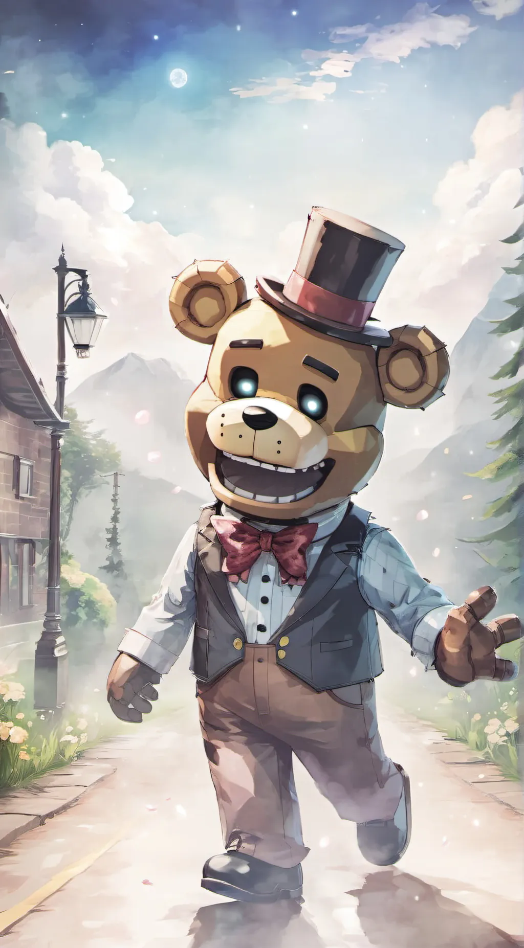 ai character: Freddy fazbear background