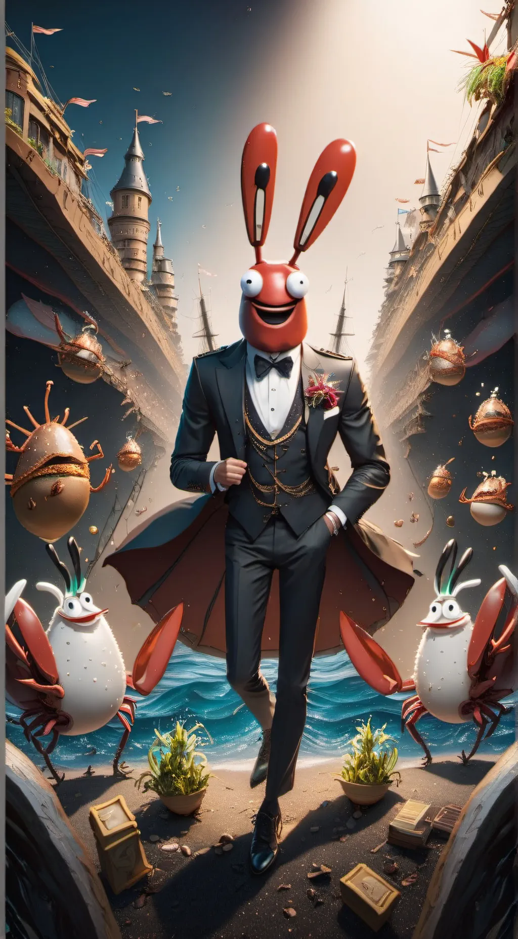 ai character: Krabs  background