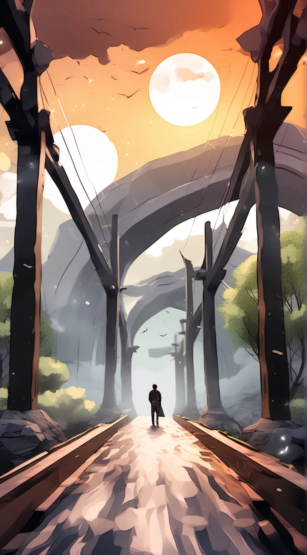 ai character: in the distance background