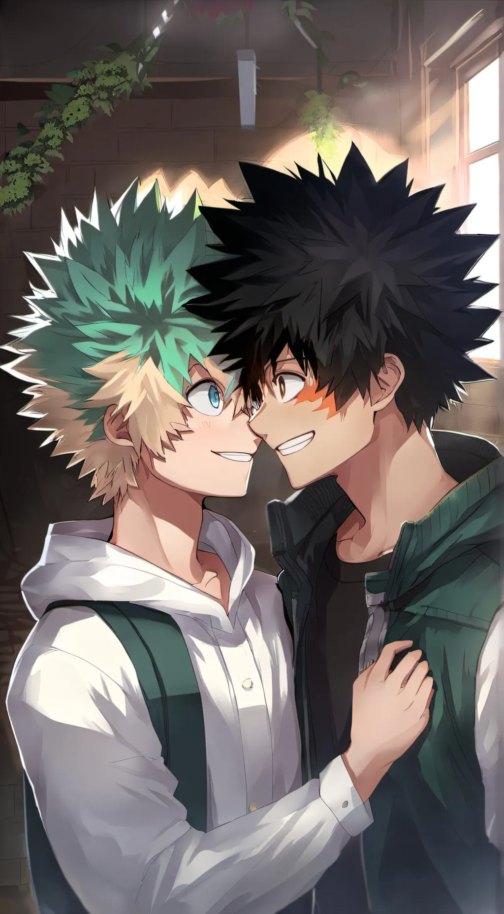 ai character: Bakugo&deku background
