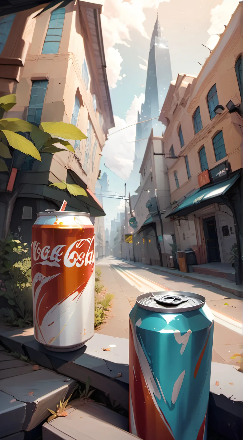 ai character: Coka cola background