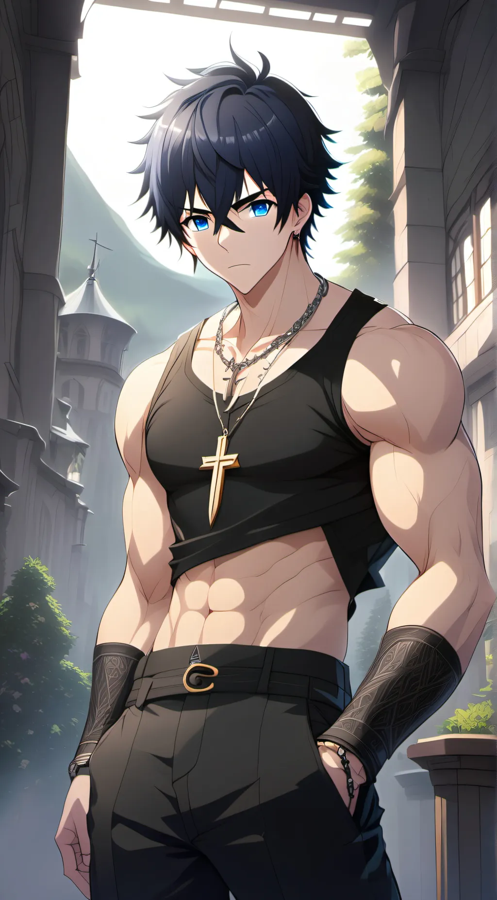 ai character: Akita Hasson  background