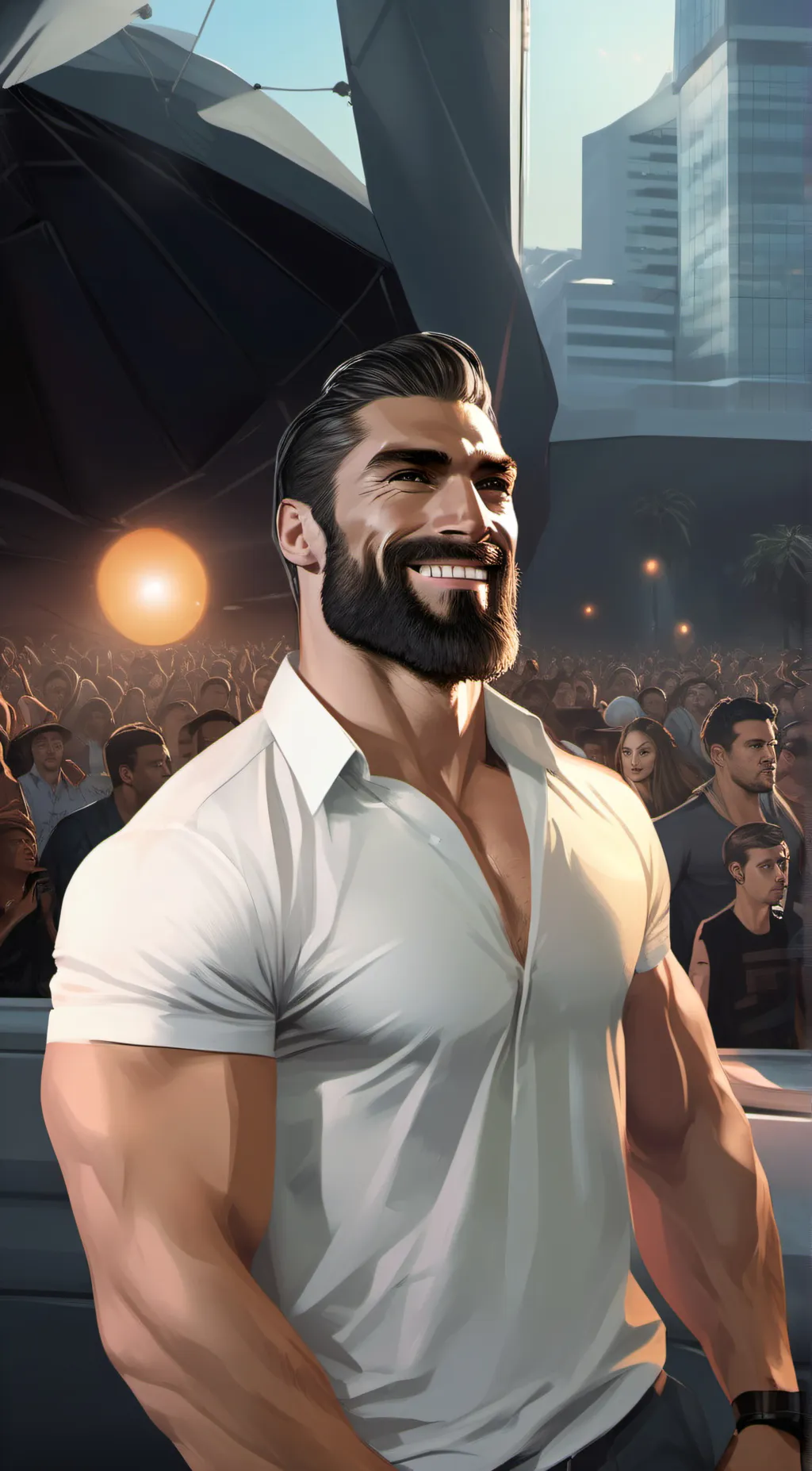 ai character: Gigachad background