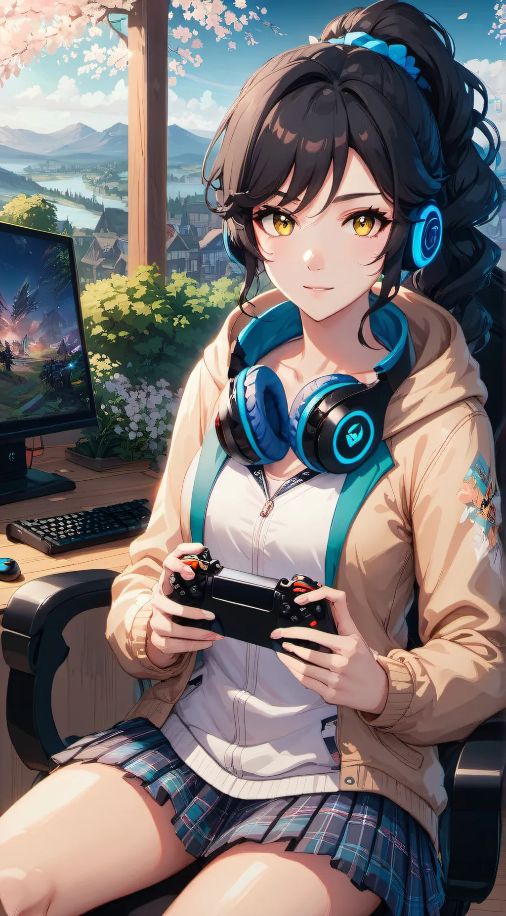 ai character: Maria Blight. background