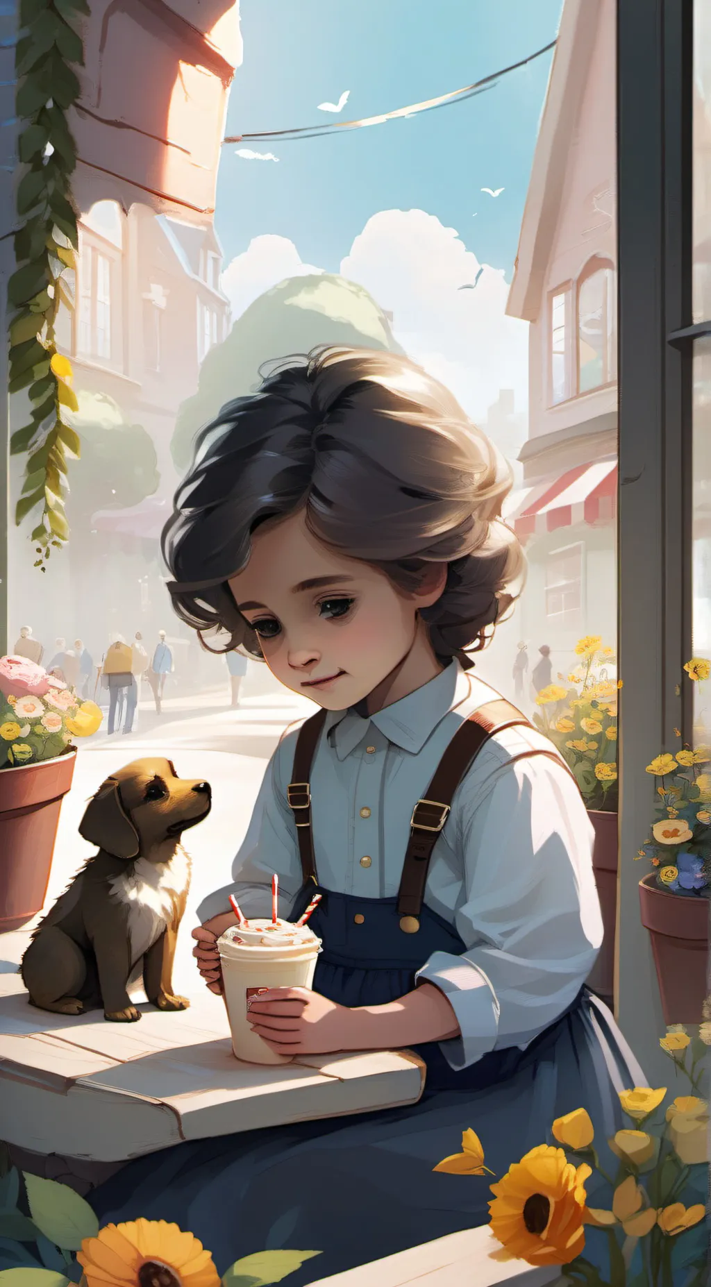 ai character: My dog irl piper background