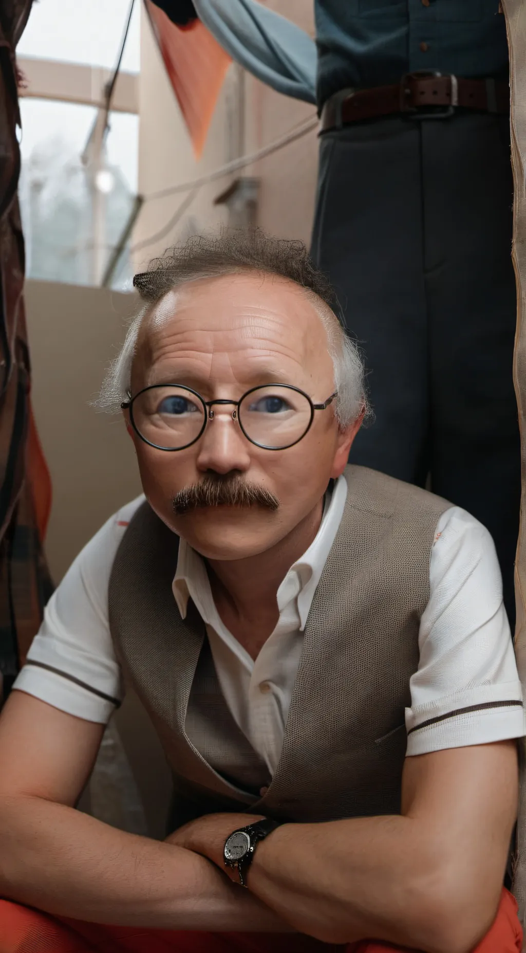 ai character: Goofy qh man  background