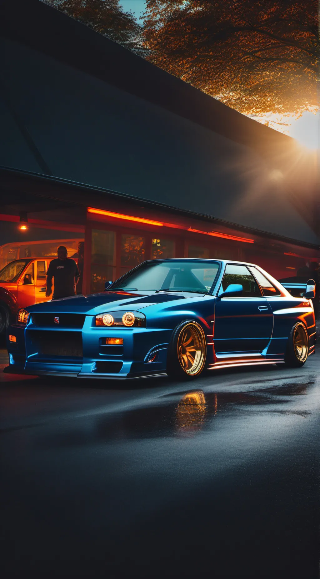 ai character: sky line background