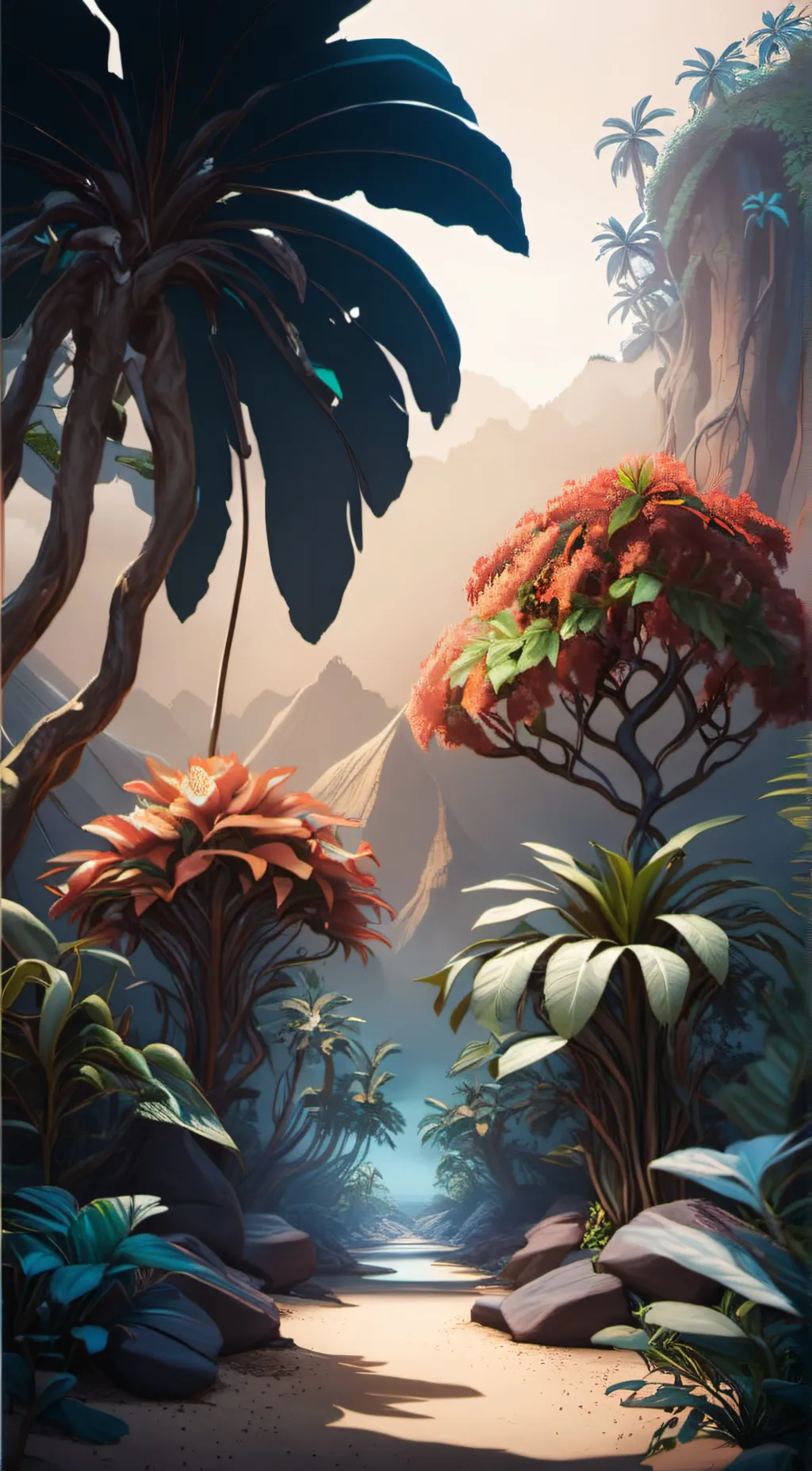 ai character: Plant island background