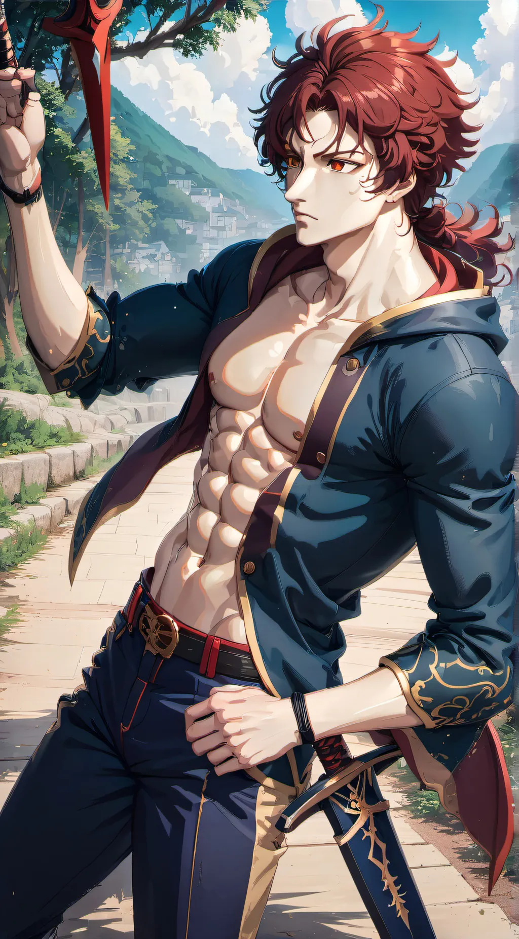 ai character: Yoriichi  background