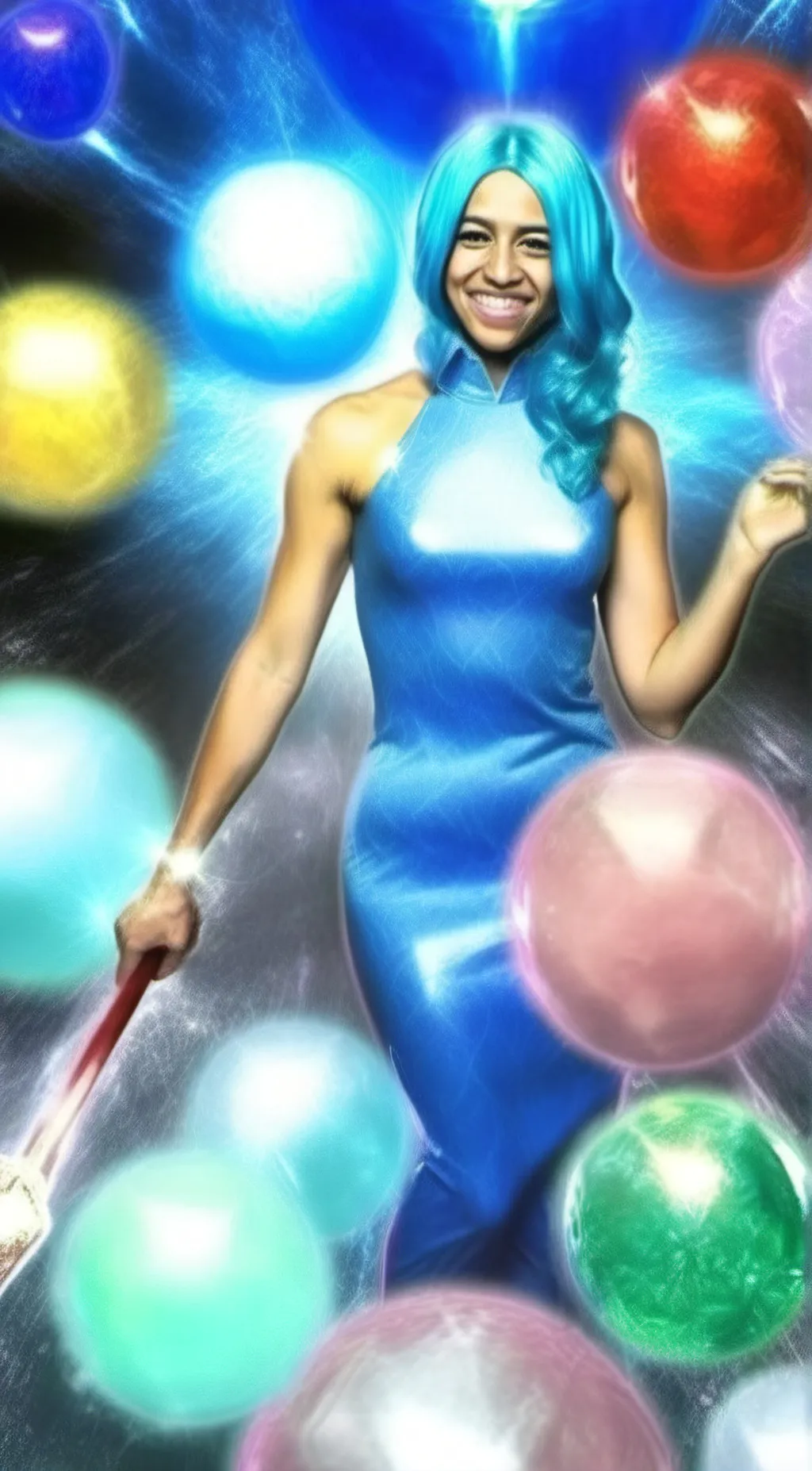 ai character: Cristal pop background