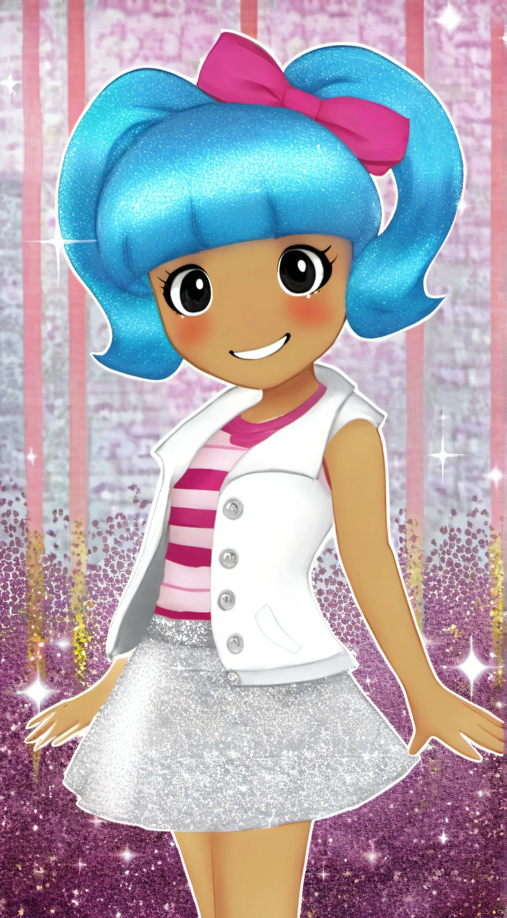 ai character: Mittens fluff&stuf background