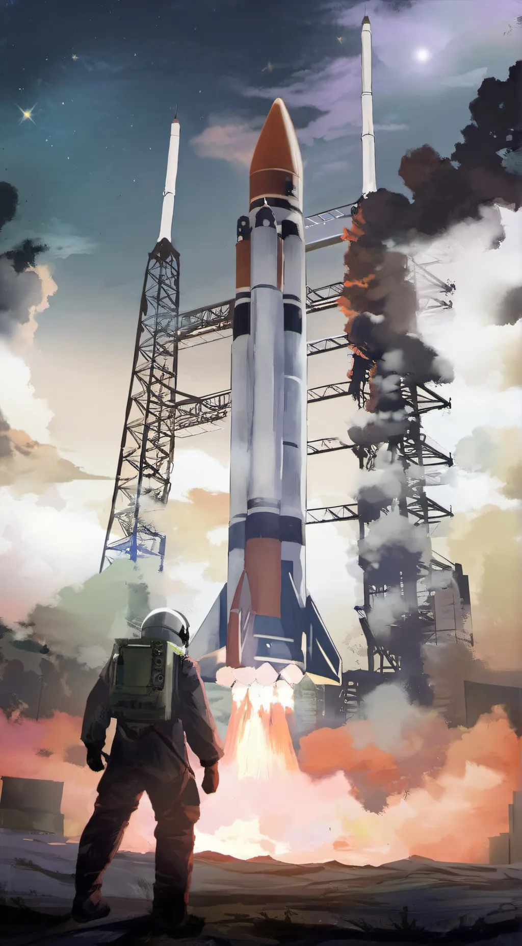 ai character: space ship background