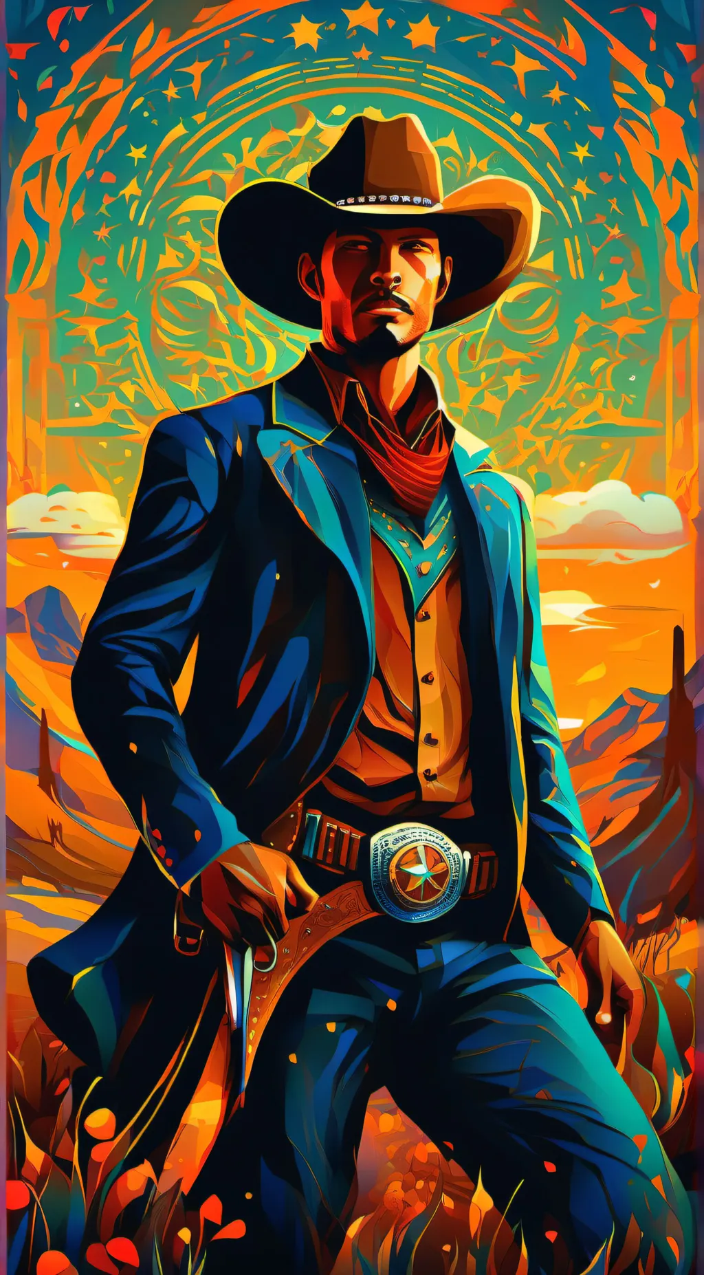ai character: robert cowboy background
