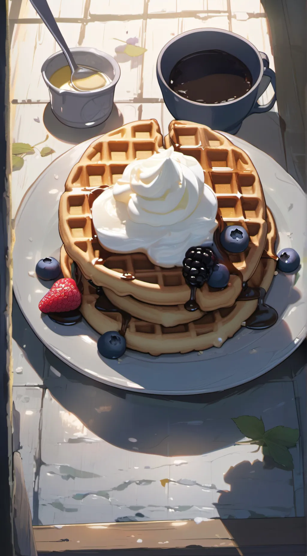 ai character: waffle background