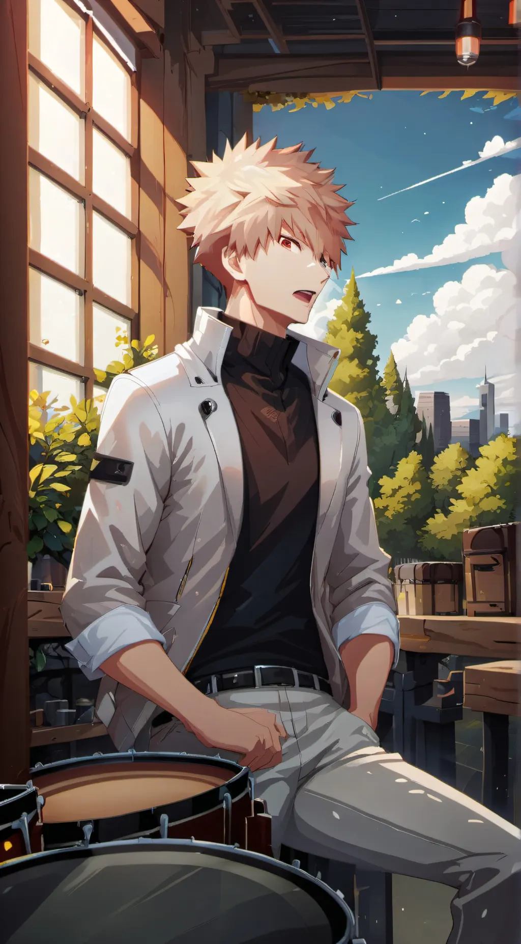 ai character: Katsuki Bakugou background
