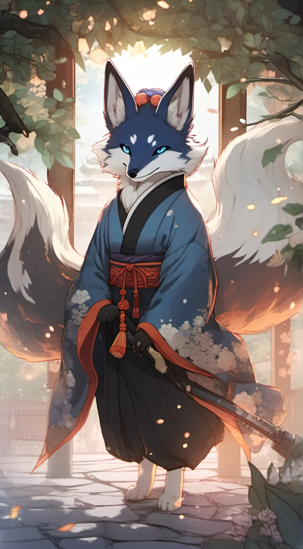 ai character: Mengoku(wolf form) background