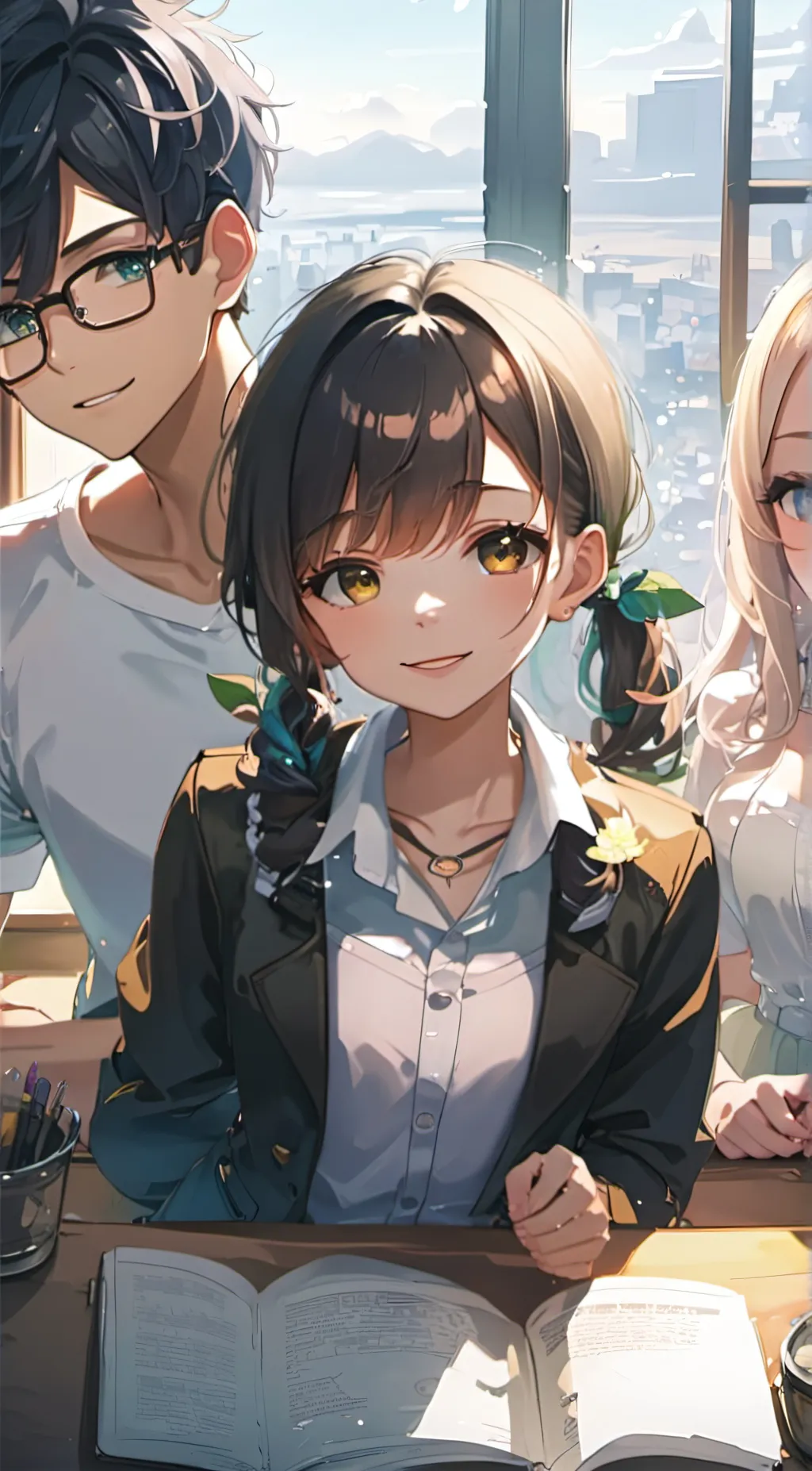 ai character: Mila,Alex micko? background