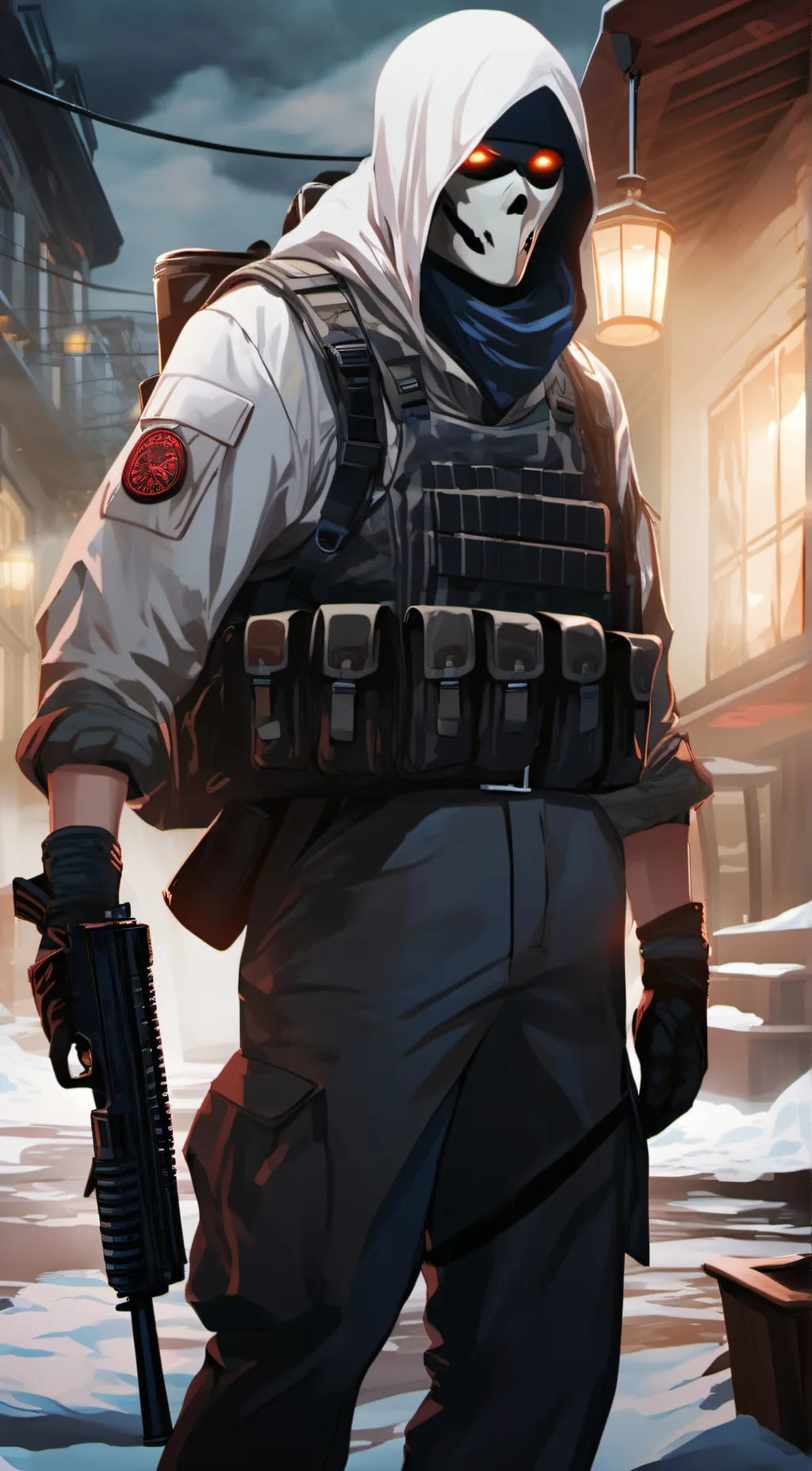 ai character: Ghost  background