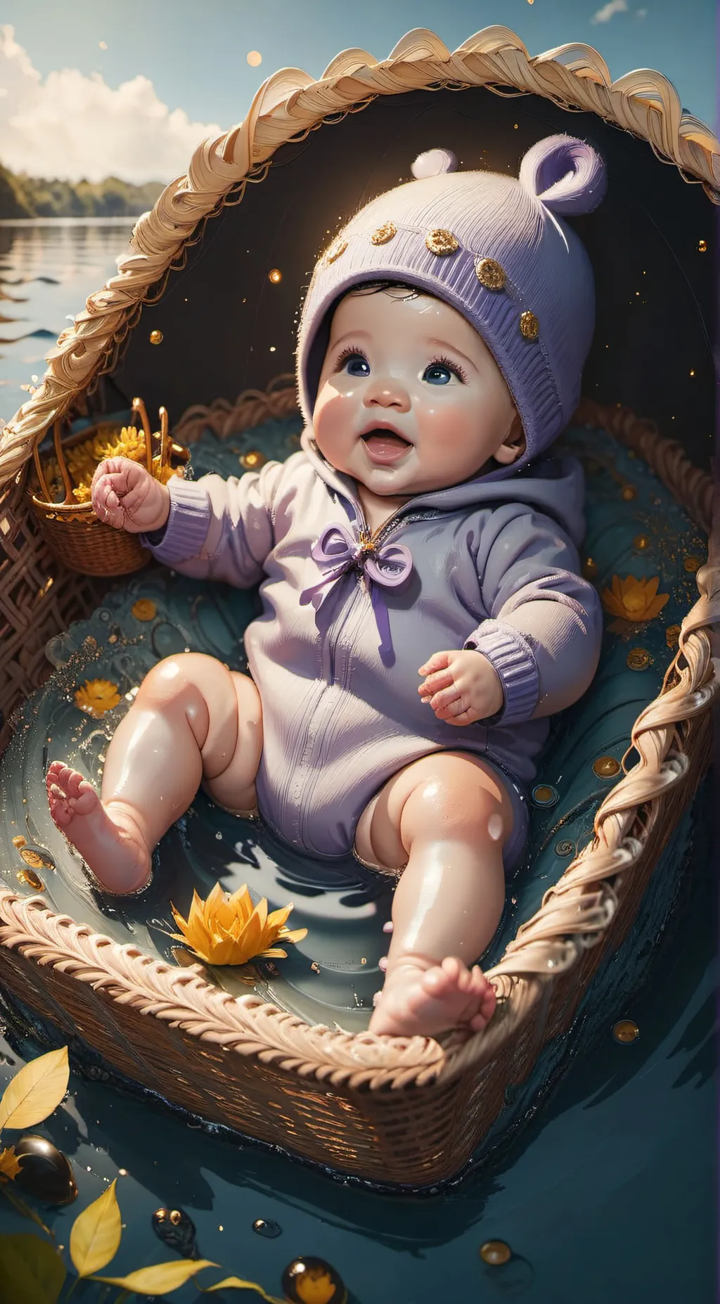 ai character: water baby background