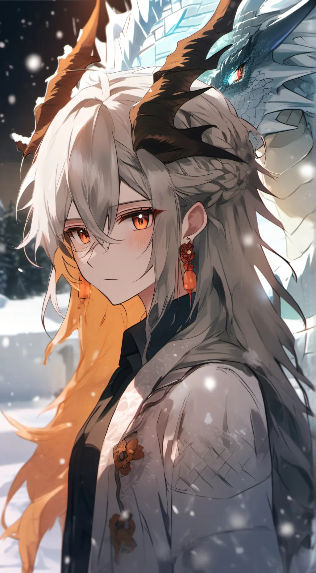 ai character: yuki (Ice dragon) background