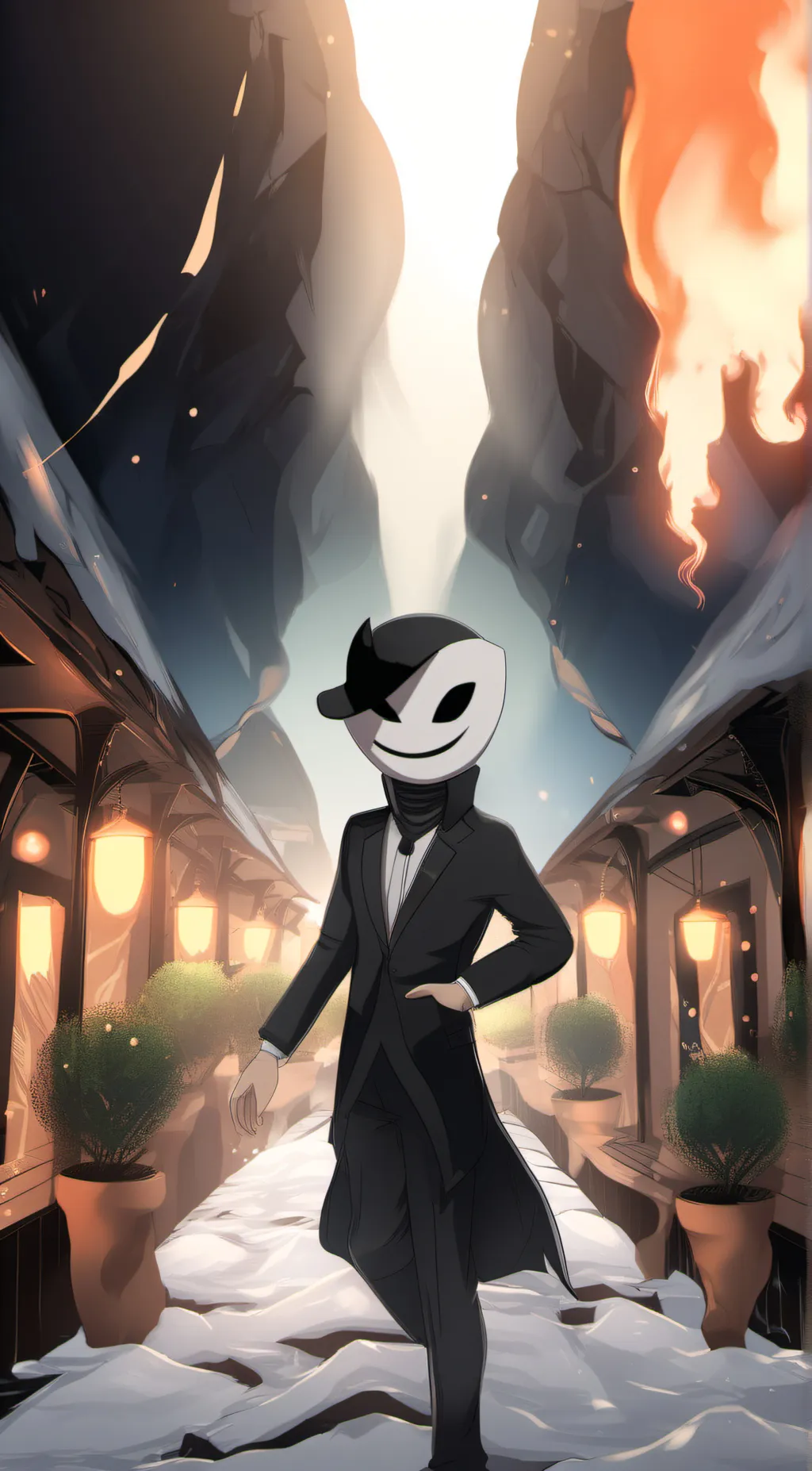 ai character: creepy bendy background