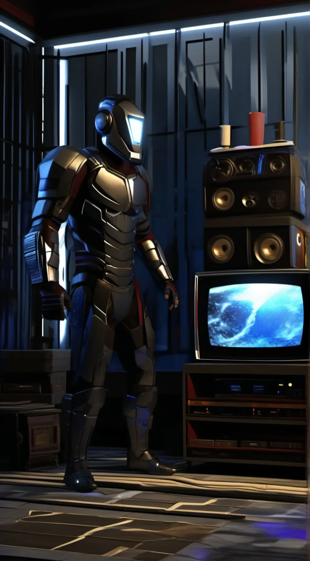 ai character: Titan tv man background